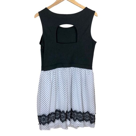 Enfocus Studio Retro Polka Dot Dress Keyhole Back Size 14P - Picture 3 of 6